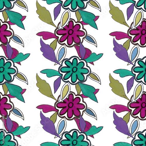 Decorative flower seamless pattern