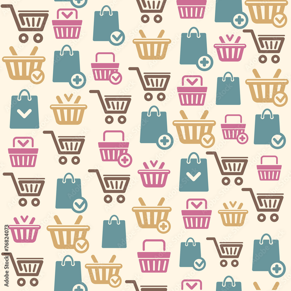 Vector Set of shopping cart icons pattern Vector Set of shopping cart icons pattern