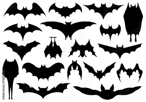 Set of different bats isolated on white