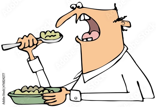 Canvas-taulu Man eating mush