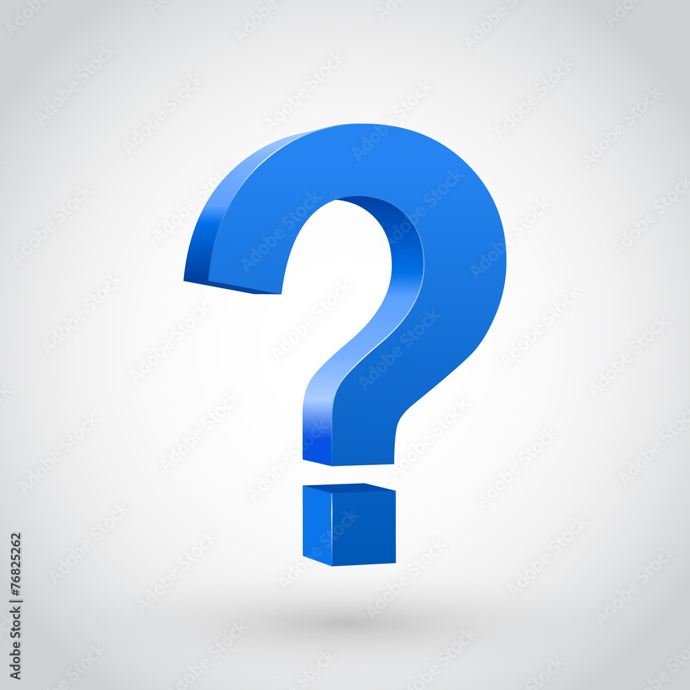 Blue question mark, isolated on white. Vector Blue question mark, isolated on white. Vector