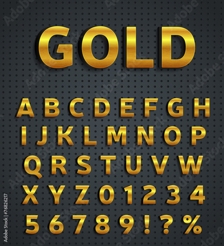 Gold alphabet set