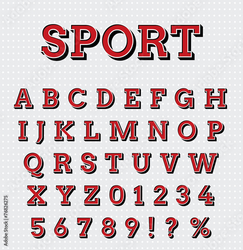 Sport style letters set