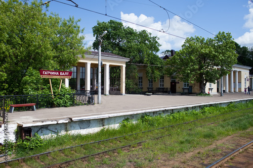 Railway station in the suburb of St. Petersburg. Gatchina.