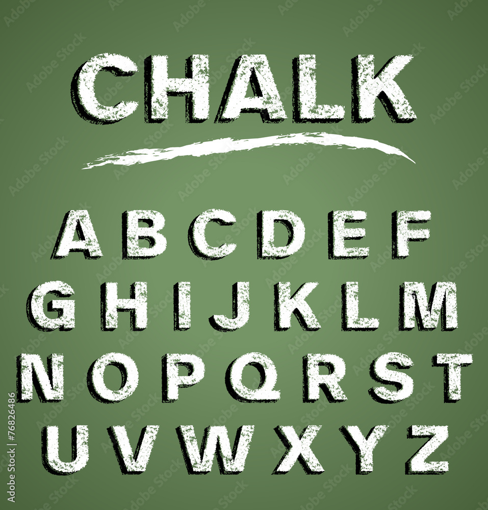 White Chalk Alphabet