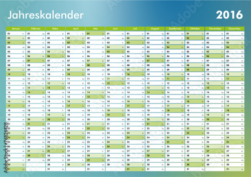 Kalender 2016 Jahresplaner Jahreskalender