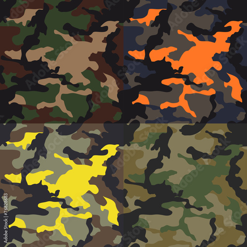 Set of seamless camouflage pattern
