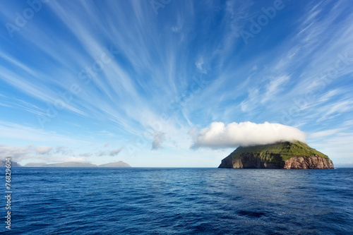 Vászonkép Sailing through Faroe Islands, Atlantic Ocean