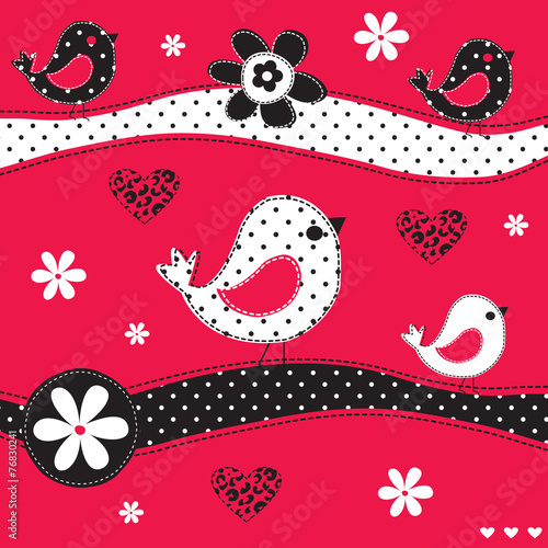 bird card vector illustration