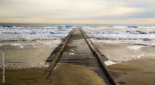 pier sea during the   winter season