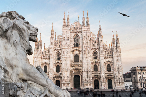 Canvastavla Milan Cathedral Duomo. Italy. European gothic style.