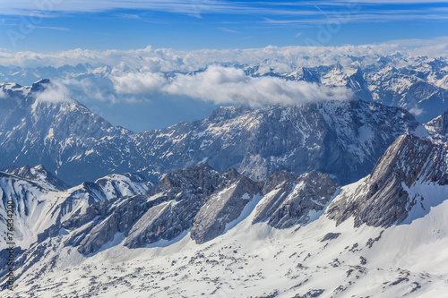 winter landscape of Alps mountain at Zugspitze top of Germany