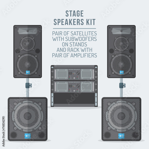vector color loudspeakers satellites stands subwoofer amplifiers