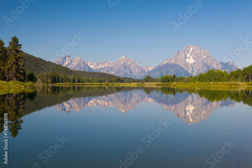 View of the Grand Teton Mountains from Oxbow Bend on the Snake R