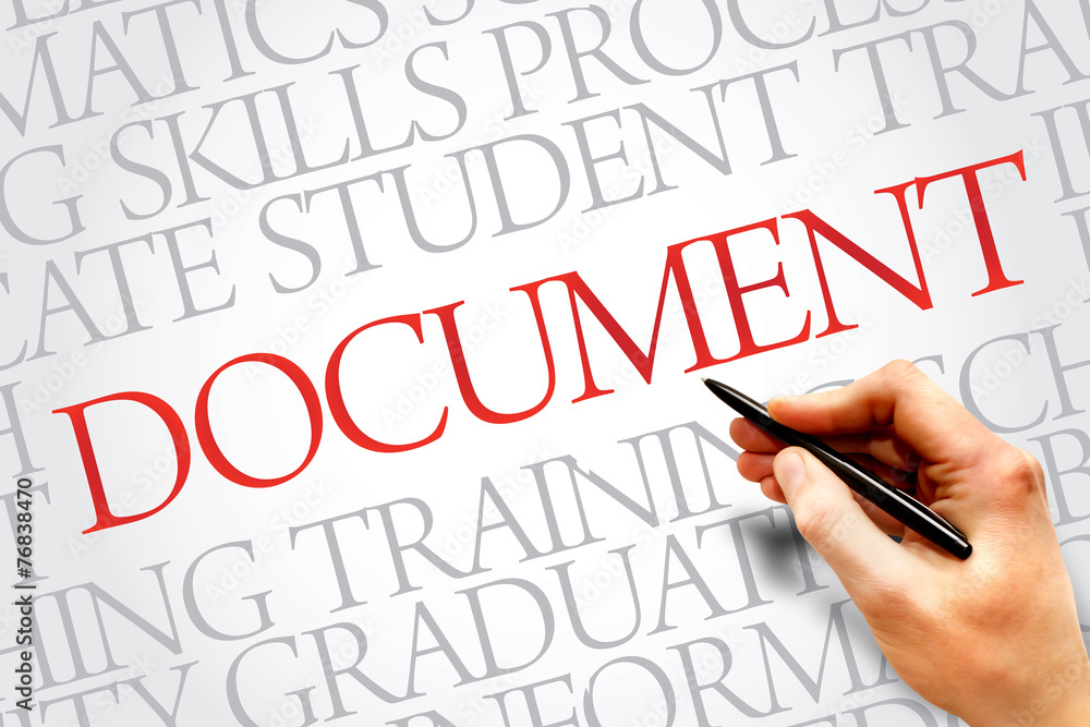 DOCUMENT word cloud, education business concept DOCUMENT word cloud, education business concept