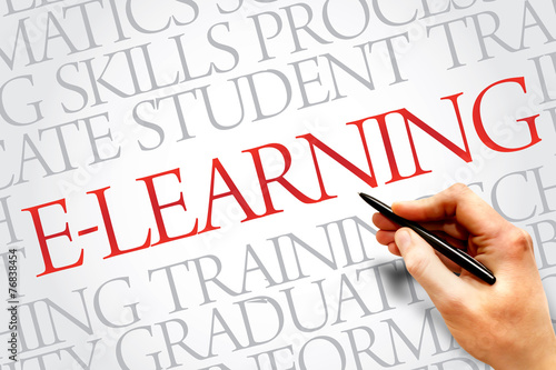 E-LEARNING word cloud, education business concept