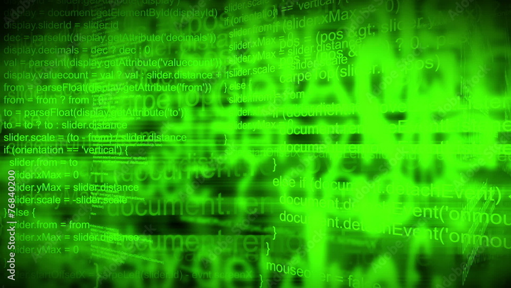 Animated 3D Computer Programming Script Code as Tech Background Animated 3D Computer Programming Script Code as Tech Background