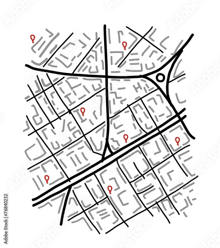 Sketch of city map for your design