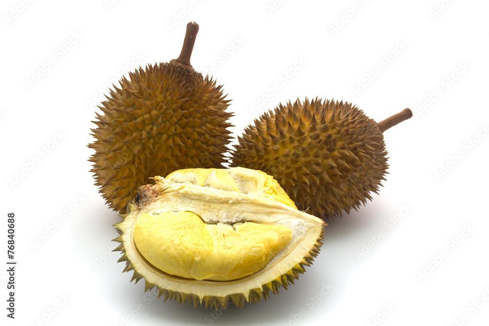 Obraz premium Durian isolated on white background