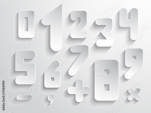 Simple form number and sign set