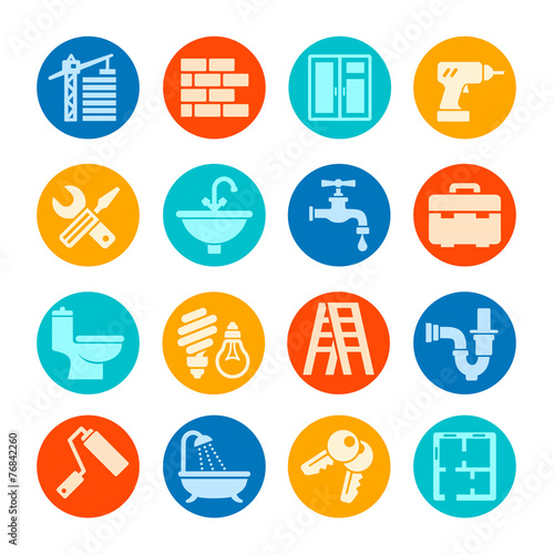 Home repair web icon set