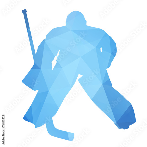 Vector silhouette hockey goalie. Abstract geometrical figure
