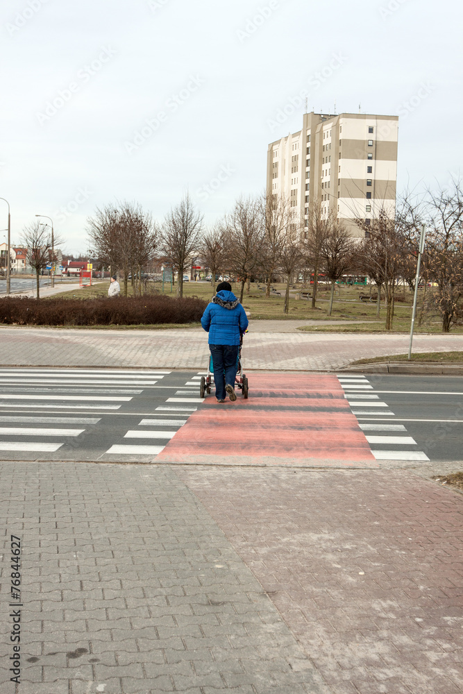 pedestrian crossing in the city