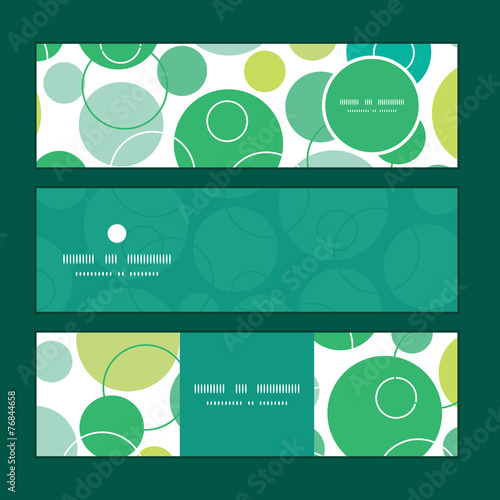 Vector abstract green circles horizontal banners set pattern
