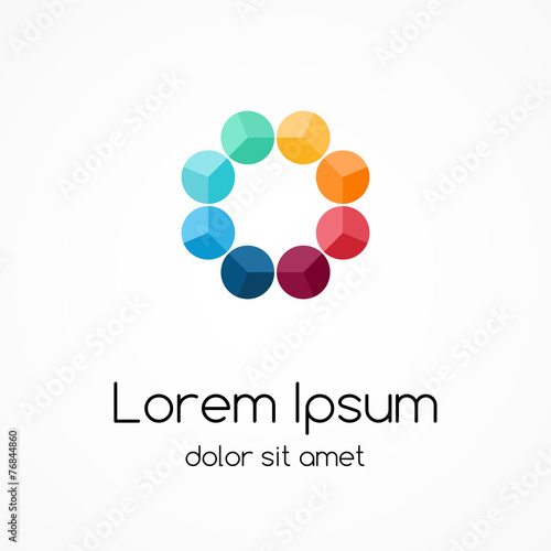 Circle logo template. Abstract sign, symbol.