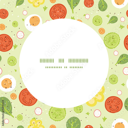 Vector fresh salad frame seamless pattern background