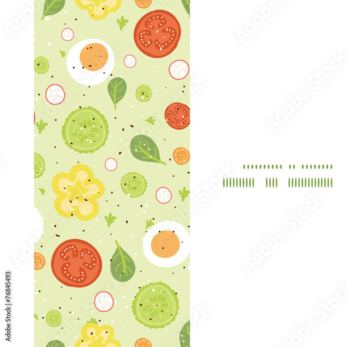 Vector fresh salad vertical frame seamless pattern background
