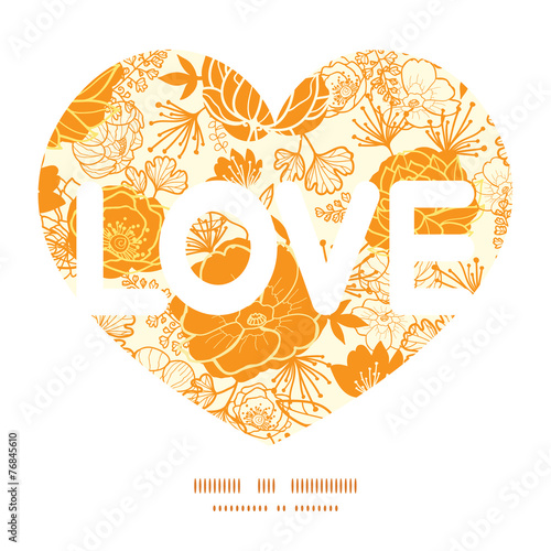 Vector golden art flowers love text frame pattern invitation