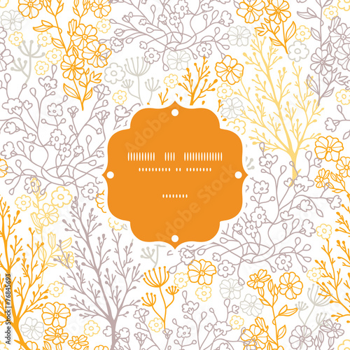 Vector magical floral frame seamless pattern background