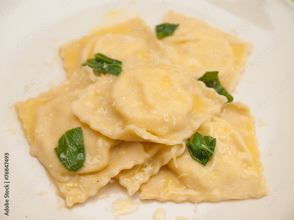 Ravioli with butter and sage Ravioli with butter and sage
