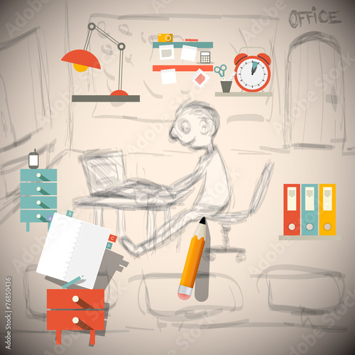 Graphic Designer or Architect - Engineer in Office