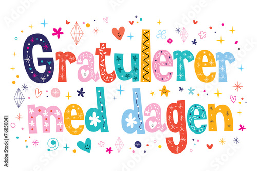 Gratulerer med dagen Happy Birthday in Norwegian