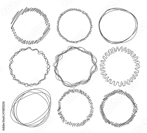 Hand-drawn circle frames