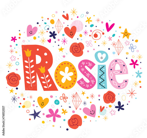 Rosie female name decorative lettering type design