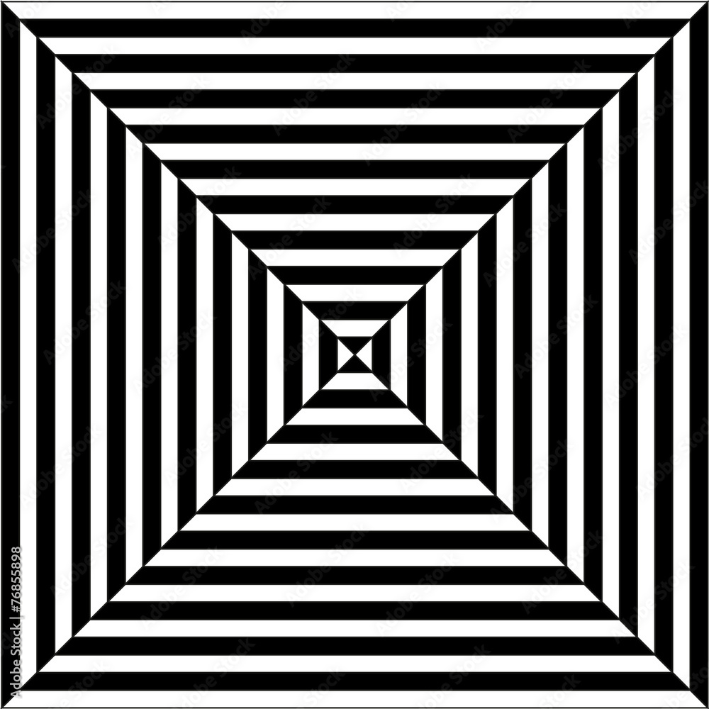 Op art illustration of black and white squares Op art illustration of black and white squares
