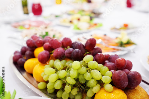 fruit platter on a banquet table