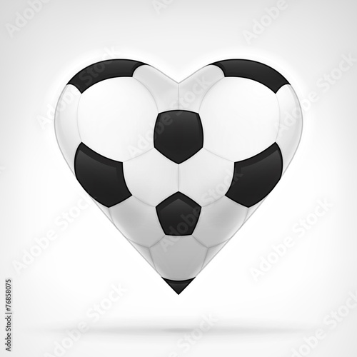 football ball shaped as love symbol at modern icon design