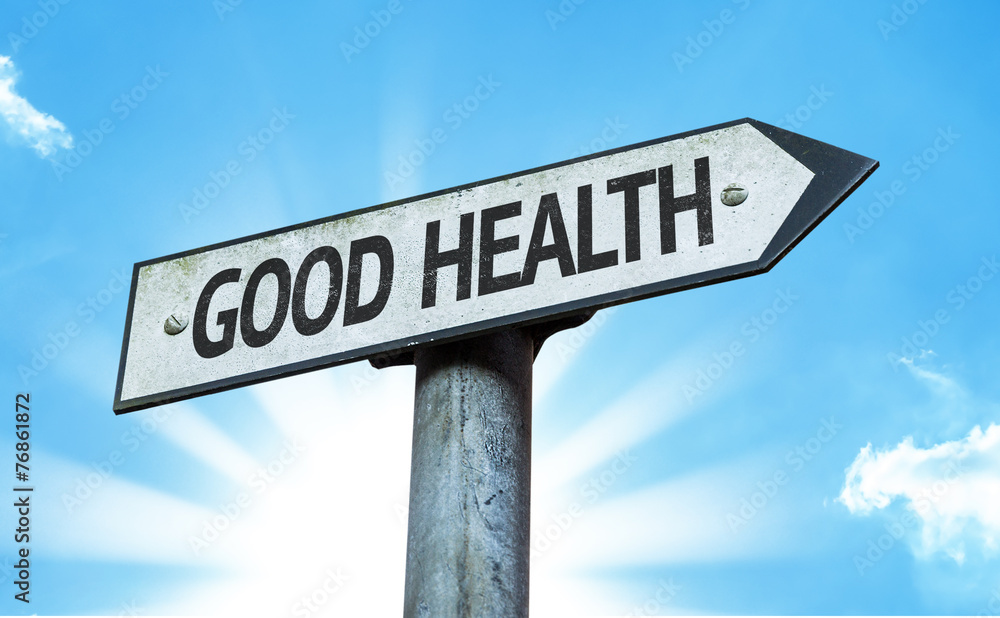 Good Health sign with sky background Good Health sign with sky background