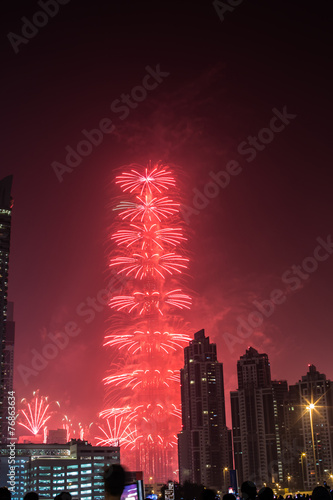 new year fireworks show at Burj khalifa in Dubai