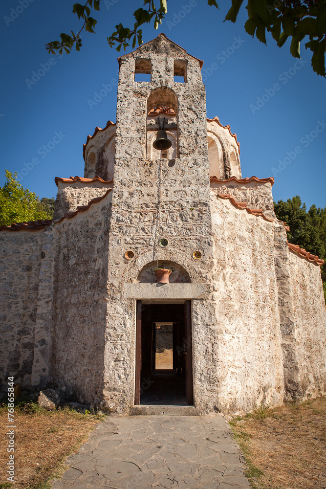 Very Old Small Orthodox Christian Church at Rhodes Island
