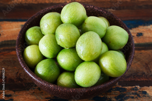 Brazilian fruit Spondias tuberosa (Brazil plum, imbu, umbu) in b