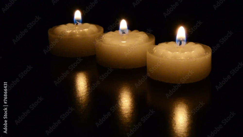 Three tea lights burring Three tea lights burring