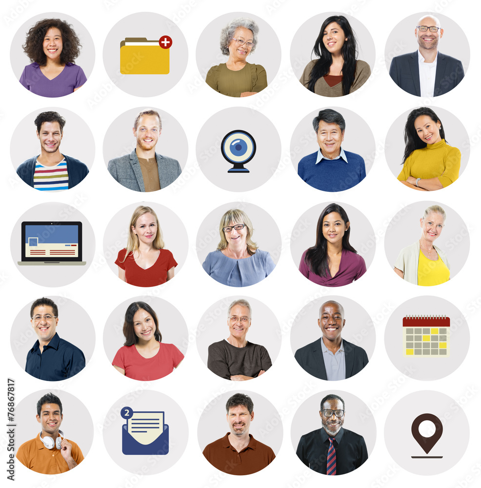Diverse Multi Ethnic People Technology Media Concept Diverse Multi Ethnic People Technology Media Concept