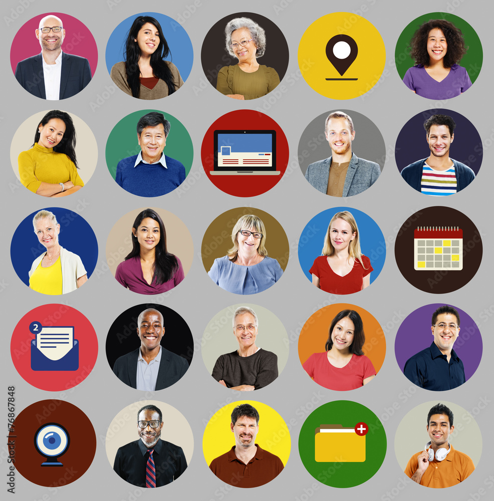 Diverse Multi Ethnic People Technology Media Concept Diverse Multi Ethnic People Technology Media Concept