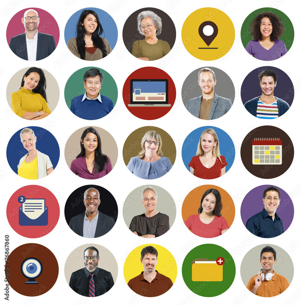 Diverse Multi Ethnic People Technology Media Concept Diverse Multi Ethnic People Technology Media Concept