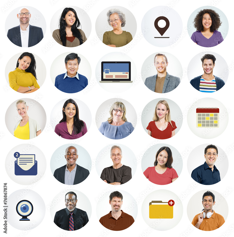 Diverse Multi Ethnic People Technology Media Concept Diverse Multi Ethnic People Technology Media Concept